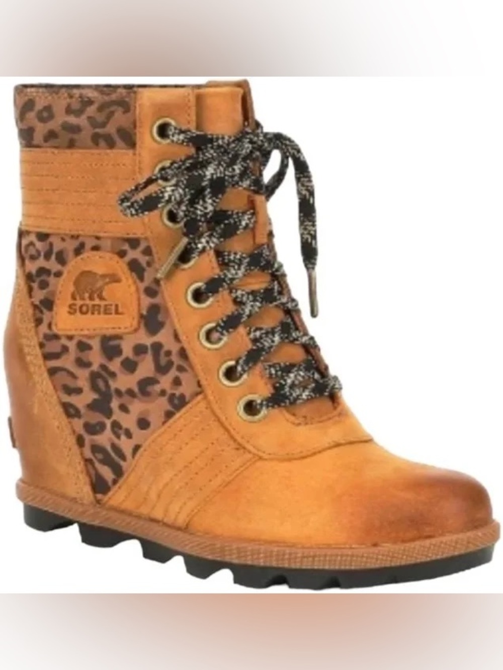 Sorel Lexie Rare Leopard Print Wedge Booties | Color: Brown/Tan